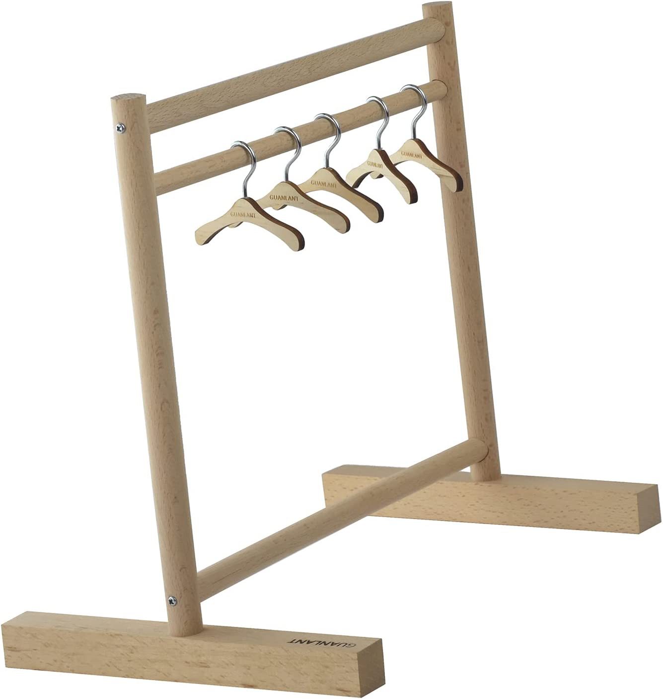 批發(fā)寵物衣架貓狗玩偶服裝架木質衣架子鳥類棲息支架鸚鵡迷你站架